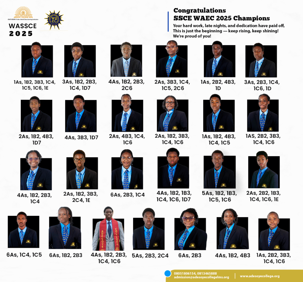 SSCE WAEC 2025 Champions